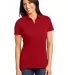 District Made DM450 Ladies Slub Polo  Classic Red front view