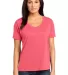 District Made 153 Ladies Modal Blend Relaxed V Nec Coral front view