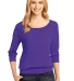 District Made 482 Ladies Modal Blend 3/4 Sleeve Ra Purple front view