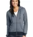 District Made 153 Ladies Mini Stripe Full Zip Hood New Navy/White front view