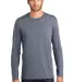 District Made 153 Mens Perfect Weight Long Sleeve  Heathered Navy front view