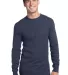 District Young Mens Long Sleeve Thermal DT118 Navy Heather front view