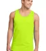 District Young Mens Cotton Ringer Tank DT1500 Neon Lime/Lime front view