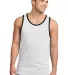 District Young Mens Cotton Ringer Tank DT1500 White/Black front view