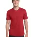 District Young Mens Textured Notch Crew Tee DT172 New Red front view
