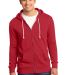 District Young Mens Core Fleece Full Zip Hoodie DT in New red front view