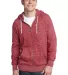District Young Mens Marled Fleece Full Zip Hoodie  Mrld Deep Red front view
