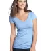 District Juniors Extreme Heather Cap Sleeve V Neck Blue front view