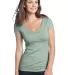 District Juniors Extreme Heather Cap Sleeve V Neck Green front view