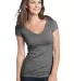 District Juniors Extreme Heather Cap Sleeve V Neck Magnet Grey front view