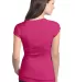District Juniors CottonSpandex Banded V Neck Tee D Dark Fuchsia back view