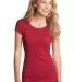 District Juniors Textured Girly Crew Tee DT270 New Red front view