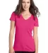 District Juniors Concert V Neck Tee DT5501 Dark Fuchsia front view