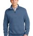 Port Authority Flatback Rib 14 Zip Pullover F220 in Harbor blue front view