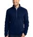 Port Authority Microfleece 12 Zip Pullover F224 in True navy front view