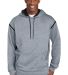 Sport Tek Tech Fleece Hooded Sweatshirt F246 in Grey hthr/blk front view