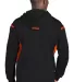 Sport Tek Tech Fleece Hooded Sweatshirt F246 in Black/dp orng back view