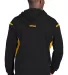 Sport Tek Tech Fleece Hooded Sweatshirt F246 in Black/gold back view