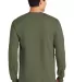 2400 Gildan Ultra Cotton Long Sleeve T Shirt  in Military green back view