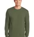 2400 Gildan Ultra Cotton Long Sleeve T Shirt  in Military green front view