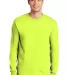 2400 Gildan Ultra Cotton Long Sleeve T Shirt  in Safety green front view