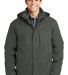 Port Authority Herringbone 3 in 1 Parka J302 in Spruce green front view