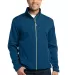Port Authority Traverse Soft Shell Jacket J316 Pos Blue/Lime front view