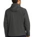 Port Authority Textured Hooded Soft Shell Jacket J in Charcoal back view