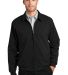 Port Authority Casual Microfiber Jacket J730 in Black/pewter front view