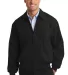 Port Authority Casual Microfiber Jacket J730 Black/Pewter front view