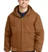 CornerStone Duck Cloth Hooded Work Jacket J763H Duck Brown front view