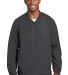 Sport Tek V Neck Raglan Wind Shirt JST72 in Graphite