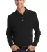 Port Authority Long Sleeve Pique Knit Polo K320 Black front view