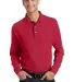 Port Authority Long Sleeve Pique Knit Polo K320 Red front view