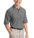 Port Authority Cool Mesh153 Polo with Tipping Stri in Oxford heather front view