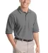 Port Authority Cool Mesh153 Polo with Tipping Stri Oxford Heather front view