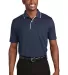 Sport Tek Dri Mesh Polo with Tipped Collar and Pip in Navy/white front view