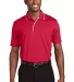 Sport Tek Dri Mesh Polo with Tipped Collar and Pip in Red/white front view