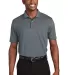 Sport Tek Dri Mesh Polo with Tipped Collar and Pip in Steel/black front view