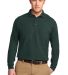 Port Authority Long Sleeve Silk Touch153 Polo K500 in Dark green front view