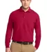 Port Authority Long Sleeve Silk Touch153 Polo K500 Red front view
