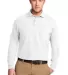 Port Authority Long Sleeve Silk Touch153 Polo K500 White front view