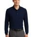 Port Authority Long Sleeve Silk Touch153 Polo with in Navy front view