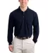 Port Authority Long Sleeve Silk Touch153 Polo with Navy front view