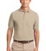Port Authority Silk Touch153 Polo with Pocket K500 in Stone front view