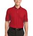 Port Authority Silk Touch153 Tipped Polo K502 in Red/steel grey front view