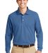 Port Authority Long Sleeve EZCotton153 Pique Polo  in Moonlight blue front view