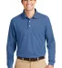 Port Authority Long Sleeve EZCotton153 Pique Polo  Moonlight Blue front view