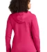 Sport Tek Ladies Tech Fleece Full Zip Hooded Jacke in Pink raspberry back view