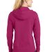 Sport Tek Ladies Full Zip Hooded Fleece Jacket L26 in Pink rush back view